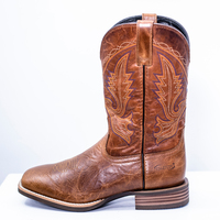 Bottes de cowboy occidentales en cuir véritable de vachette pleine fleur, style ethnique rétro, grande taille, vente en gros Xinzirain