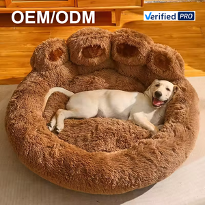 Moda lavable nuevo lindo oso pata Pelo Largo cálido perro nido FourSeason Universal mediano a grande perros cama para mascotas - Product Image 6