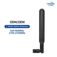 Antenne à pagaie 5G 4G LTE à gain élevé 4dBi 824-2700MHz large bande SMA-J mâle omnidirectionnelle pour routeur industriel IoT