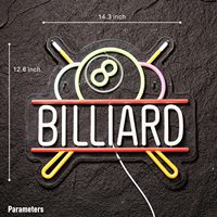 Lumière LED de billard à intensité variable, alimentée par USB, classée IP65, enseigne au néon personnalisée pour pub, bar, salle de billard, décoration murale, corps en acrylique