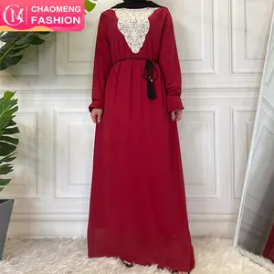 9040# Spring Limited Stock Smooth Chiffon Dress Muslim Women Modest Dresses Long Robe With Lining Arabe Islamic Clothing