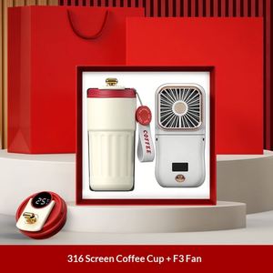Ensemble cadeau d'entreprise avec logo personnalisé, tasse en acier inoxydable 316 + ventilateur portable, cadeau d'entreprise - Product Image 3