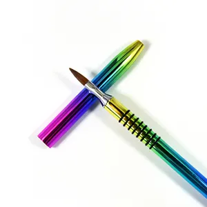 Pure kolinsky hair rainbow color handle 3D 美甲画笔