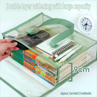 Pochette zippée en PVC grande capacité de style coréen avec poignée pour documents scolaires et de bureau – Vente en gros de produits de classement