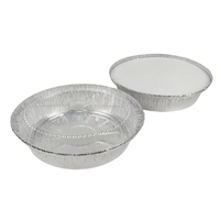 Barquette ronde en aluminium de 1400 ml, robuste, jetable, argentée, résistante à la chaleur, pour rôtir, cuire et conserver les aliments