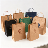 Sac en papier kraft blanc de luxe personnalisé avec logo, écologique, recyclable, sûr pour les aliments, avec poignée, pour cosmétiques, parfums, chaussures