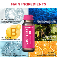 Lifeworth liquide oral de protéines de collagène liquide oral vitamines soins de la peau complément alimentaire boisson au collagène