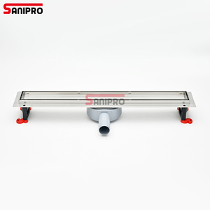 SANIPRO Scarico Doccia Lineare in Acciaio Inox Dorato con Rotazione a 360 Gradi, Scarico a Pavimento Lungo <span class=keywords><strong>e</strong></span> Sottile in SS304 per Bagno - Product Image 3