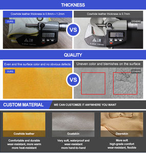 Isolation résistante à l'huile lourde et aux produits chimiques en cuir de vachette Réduction des impacts élevés Tpr Gants de travail en coton pour champs pétrolifères - Product Image 4