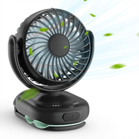 Ventilateur portable 4 vitesses pour poussette, ultra-léger (0,26 lb), rechargeable, avec clip et commande par bouton en plastique, idéal pour les porte-bébés