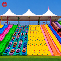 Parc commercial populaire, équipement de jeux pour enfants très demandé, toboggan extérieur et structure d'escalade combinée à vendre