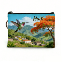 Porte-monnaie en cuir pour homme, souvenir touristique d'Haïti, personnalisé avec logo, couleurs et designs sur mesure, style professionnel, vente en gros