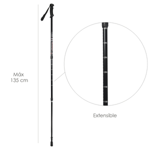 Bastone da passeggio estensibile 0,65-1,35 metri Nero - Product Image 2