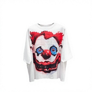 Camiseta de Hombre de Algodón 100% de Alto Gramaje, Oversize, Cuello Redondo, Estampado de Payaso, Estilo Urbano, Manga Corta, Gráfico Frontal - Product Image 2