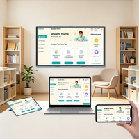 Papan Tulis Interaktif HUSHIDA Scanner Share Smart Board Presisi Tinggi 4K UHD Layar Sentuh 55 Inci