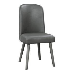 Chaises de salle à manger rembourrées en chêne gris gris et gris DB, lot de 2 avec dossier confortable - Product Image 2