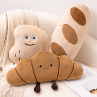 Coussin en peluche super doux et mignon style Ins, en forme de pain, baguette, cacahuète, pain au levain, créatif, avec rembourrage en coton PP, ornement de décoration intérieure