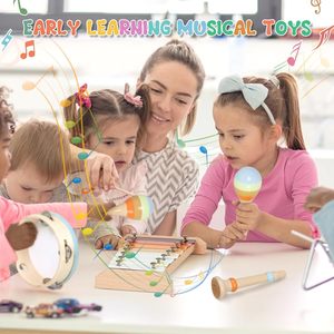 SKY-TOUCH Montessori ensemble de clochettes en bois Percussion Xylophone jouet pour enfants cadeau de musique d'anniversaire pour enfants - Product Image 4
