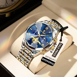 Reloj de Pulsera de Cuarzo Cronógrafo de Acero Inoxidable de Lujo para Hombre Poedagar 938, Resistente al Agua, Luminoso, con Esfera de Aleación de 42 mm - Product Image 1