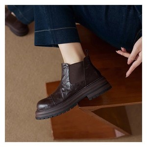 Stivaletti Chelsea da Donna <span class=keywords><strong>con</strong></span> Punta Divisa, Doppia Elastica, Suola Spessa, Slip-on, Stile Retrò, per Lavoro, OEM ODM Ingrosso - Product Image 3