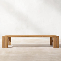 Ensemble de canapés modulaires de luxe en teck massif durable pour l'extérieur, résistant aux intempéries, pour projets hôteliers