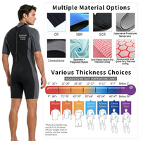 Combinaison de plongée personnalisée à manches courtes de 2 mm avec fermeture éclair dorsale pour homme, néoprène flexible, coutures GBS, séchage rapide, pour le surf, la plongée et la natation