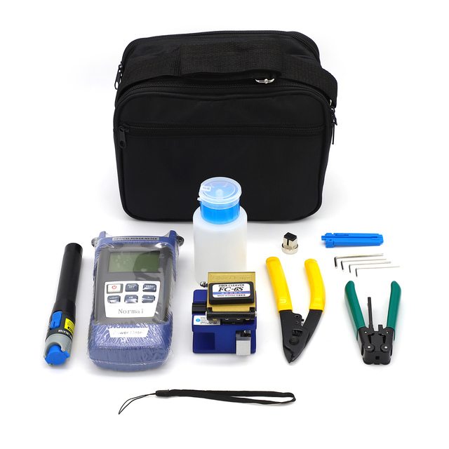 FTTH Fiber Optic Tool Kit with Optical Power Meter and Visual Fault Locator and FC-6S Fiber Cleaver