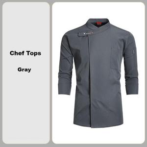 <span class=keywords><strong>Veste</strong></span> <span class=keywords><strong>de</strong></span> chef extensible pour <span class=keywords><strong>homme</strong></span> avec col montant à 2 boutons, manches longues, vêtements <span class=keywords><strong>de</strong></span> <span class=keywords><strong>cuisine</strong></span> pour hôtel restaurant, 4 couleurs personnalisées - Product Image 6