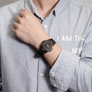 EUTOUR E031 <span class=keywords><strong>Orologio</strong></span> da Polso in Legno per <span class=keywords><strong>Uomo</strong></span> con Sfera Magnetica al Quarzo, Cinturino in Silicone, Visualizzazione <span class=keywords><strong>Touch</strong></span> - Product Image 6