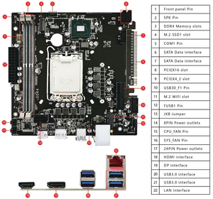인텔 B760 마더 보드 온보드 DDR4 3200MT/s 64GB <span class=keywords><strong>RAM</strong></span> LGA1700 소켓 데스크탑 용 12/13/14 세대 I3/ I5/ I7 CPU 지원 - Product Image 4