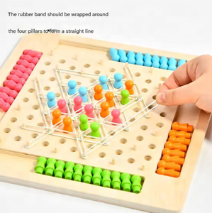 <span class=keywords><strong>Juego</strong></span> de Mesa de Ajedrez de Madera con Forma de Triángulo para Interiores, Juguete Creativo de Cuerda de Goma para Niños y Adultos, Ejercicio de Reacción Rápida - Product Image 3