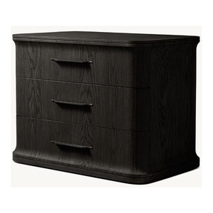 BARON RHMAKER Modern Luxury Closed Nightstand with 3 Drawers Wood Bedroom Furniture for Hotel & Living Room Use - Product Image 2