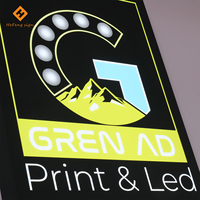 Boîte à lumière graphique LED en relief personnalisée à fixer au mur, cadre en aluminium noir, enseigne lumineuse pour entreprise, magasin, bureau