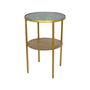 Modern Two-Tier Side Table With Unique Round Shape Marble Top for Living Room Bedroom or Home <b>Bar</b>-Stylish <b>Corner</b> side Table - Product Image 2