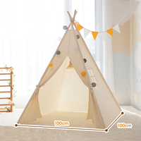 Tienda de campaña tipi plegable de lona de algodón al por mayor para niños, casa de juegos interior