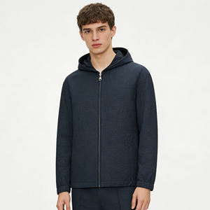 Blouson Bomber Décontracté Homme BRLOOTE à Capuche, Teint Uni, Respirant, Écologique, Fermeture Éclair Avant, Logo - Product Image 3