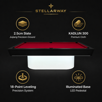 Table de billard professionnelle Stellarway 9 pieds en bois massif avec plateau en ardoise pour usage domestique et commercial
