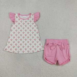 Nuevo Conjunto de Ropa de Verano para Niñas Pequeñas, Top sin Mangas con Estampado Floral y Rayas, y Pantalones Cortos con Volantes en Capas - Product Image 6