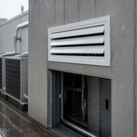Diffuseur linéaire en alliage d'aluminium sur mesure, résistant à la pluie, avec grille filtrante pour la ventilation