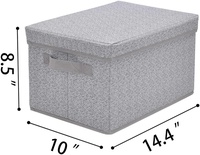 Grand Pliage Stockage Bacs avec Couvercles et Poignées, Panier De Rangement Rectangulaire, Boîte Organisateur