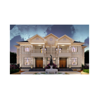 Maison préfabriquée à deux étages entièrement meublée, style tendance, prix compétitif, 4 chambres, villa de luxe en acier léger