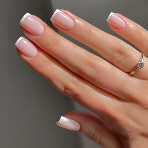 Faux ongles à presser en ABS de haute qualité, style French Manucure, longs et pointus, vente en gros directe usine, petits lots - Product Image 2