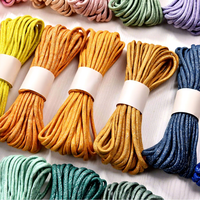 Cordon tressé rond de 5 mm avec fil argenté en stock, idéal pour les bracelets de téléphone, les lanières et les sangles de sac DIY