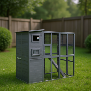 <b>Small</b> Animal Pet Cage Hutch Wood Outdoor Durable Modern Rectangular Painted Horizontal <b>Sliding</b> All Seasons - Product Image 2