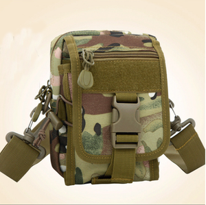 CB14 Khaki tactical <b>molle</b> cell phone bag with shoulder strap with <b>molle</b> straps outdoor camping and sports <b>attached</b> on mini bags - Product Image 3