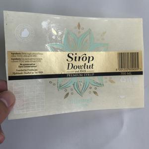 Selbst klebender kunden spezifischer Druck Klare Goldfolie aufkleber Transparentes Logo-Etikett - Product Image 5