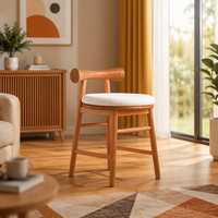 Chaise en bois massif MULIGNA à hauteur personnalisable pour restaurant, hôtel, avec coussin épais, siège confortable, tabouret de bar, chaise de salle à manger, chaise de maquillage