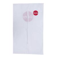Housse de vêtement blanche translucide respirante avec fermeture éclair en non-tissé, housse de costume, impression de logo personnalisée, vente en gros, housse de vêtement imprimée sur mesure