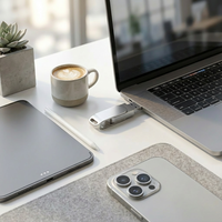 Clé USB SSD haute vitesse en gros, double interface Type-C, disque rotatif en métal avec logo pour promotion et cadeau d'affaires