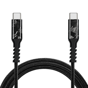 Câble de données Type-C à charge rapide 3A, en nylon tressé, avec boîtier en fibre de carbone bleu et rouge forgé, prix usine, OEM <span class=keywords><strong>iPhone</strong></span> - Product Image 4